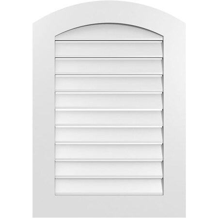 Ekena Millwork Arch Top Surface Mount PVC Gable Vent: Non-Functional, w/ 3-1/2"W x 1"P Standard Frame, 24"W x 32"H GVPAR24X3201SN